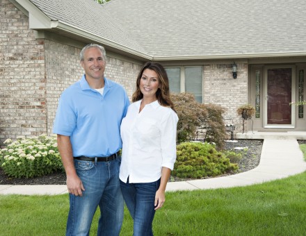 Wheaton Couple in Front of House