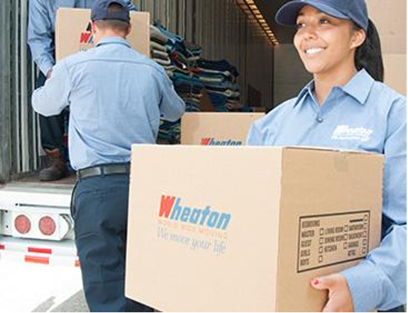 wheaton employees moving boxes