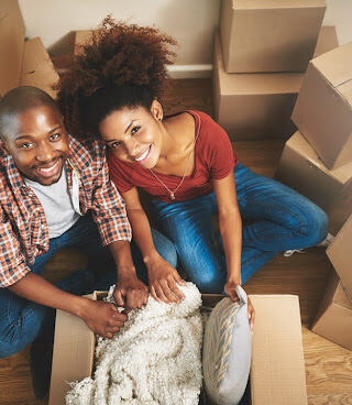 Couple packing boxes.