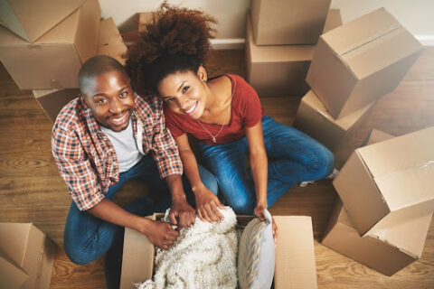 Couple packing boxes.