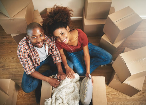 Couple packing boxes.