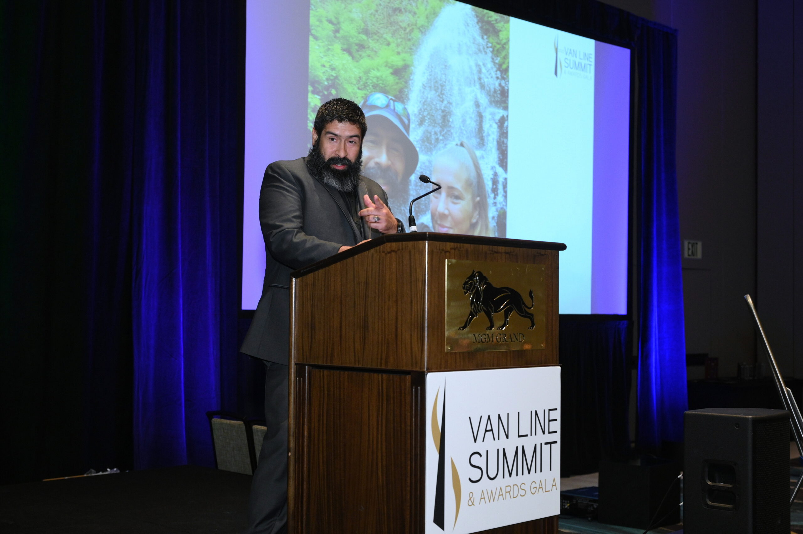 Marc Bailey, 2022 Wheaton Driver of the Year, accepts his award at Wheaton's Awards Gala in March