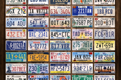 license plates.